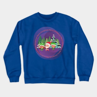 Happy holidays with Santa and elves Crewneck Sweatshirt